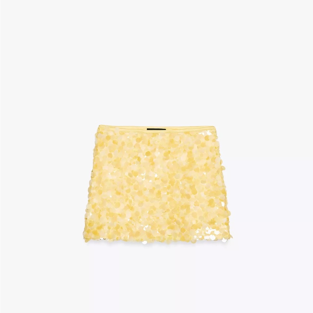 Zara Yellow Floral Mini Skirt NWT